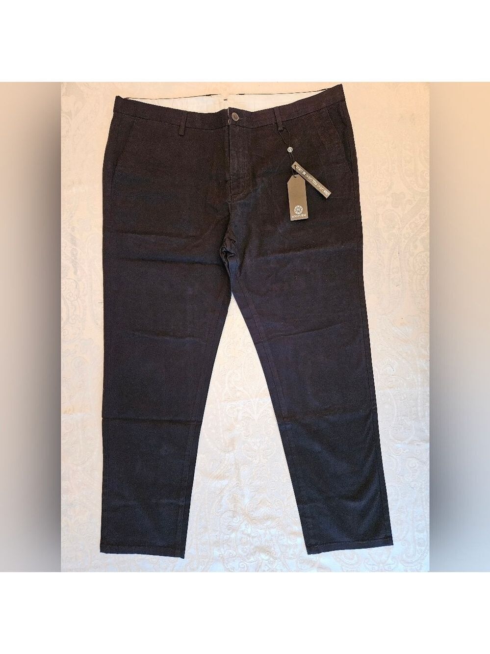 Classic Men's Cotton Black Chino Pants, Size 46, Snover, NWT
